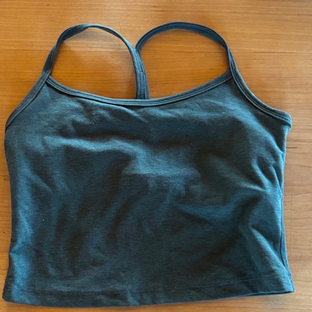 Beyond Yoga Spacedye Slim Racerback Cropped Dark Green Tank